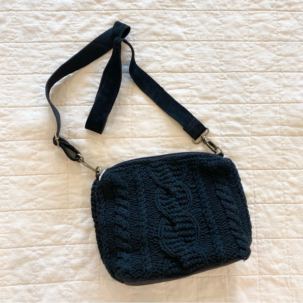 Black Knit Shoulder Bag